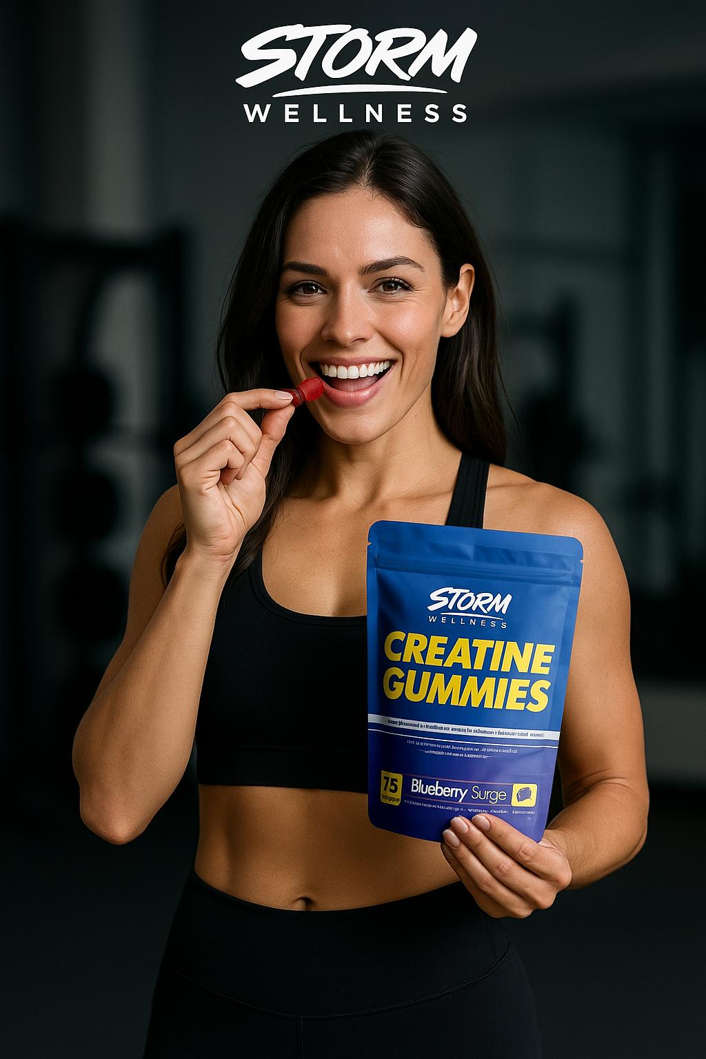 Storm Creatine Gummies ā 100% Vegan | 3g Creatine | Blueberry Flavour | Sugar-Free | 75 Gummies