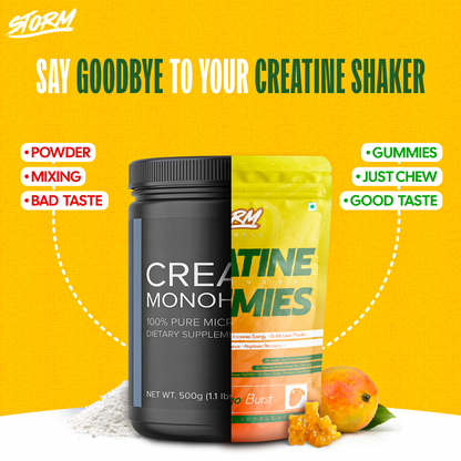 Storm Creatine Gummies — 100% Vegan | 3g Creatine | Mango Flavour | Sugar-Free | 75 Gummies