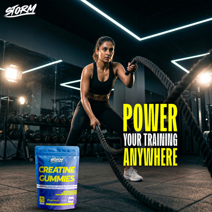 Storm Creatine Gummies | 3G Creatine Monohydrate Per Serving | Pack of 75 GUMMIES | NABL Lab Tested | No Sugar | Strength, Muscle & Recovery | Mango flavour