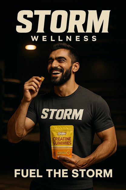 Storm Creatine Gummies — 100% Vegan | 3g Creatine | Mango Flavour | Sugar-Free | 75 Gummies
