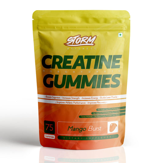 Storm Creatine Gummies — 100% Vegan | 3g Creatine | Mango Flavour | Sugar-Free | 75 Gummies