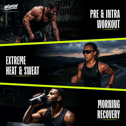 Storm Hydrate Electrolyte Powder Sachets - Salted Lemon | 700mg Sodium 260mg Potassium 90mg Magnesium | Rapid Hydration Drink Mix for Workout, Gym & Summer Heat | 10 Sachets x 8g